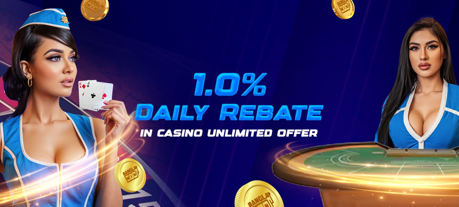 Casino 1.0% Unlimited Daily Rebate
