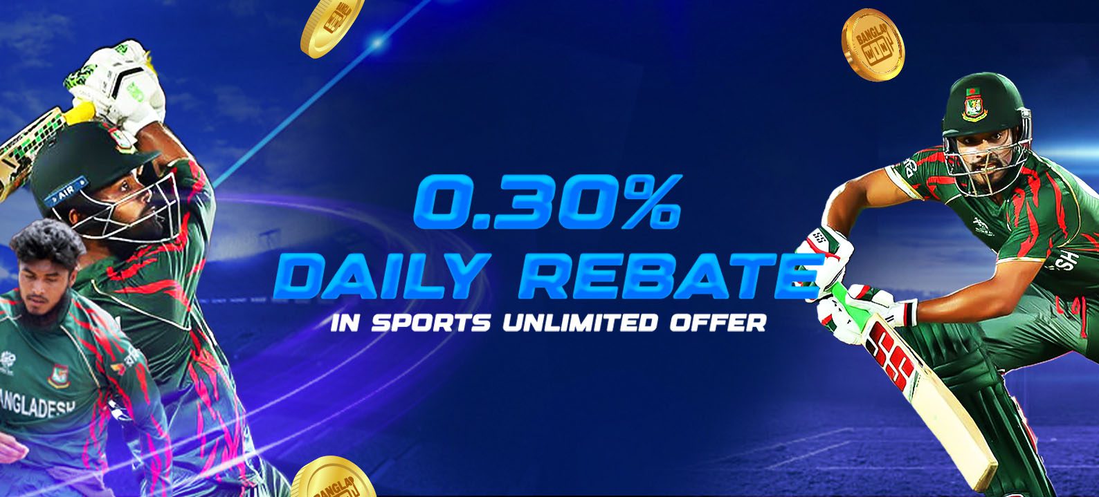 Sports 0.30% Daily Rebate up to ৳30,000